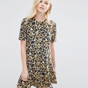 ASOS Leopard Print Drop Waist Dress